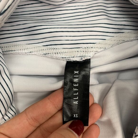 Allfenix Striped Legging Womens XS Extra Small White Black High Rise Pull On - Picture 4 of 9